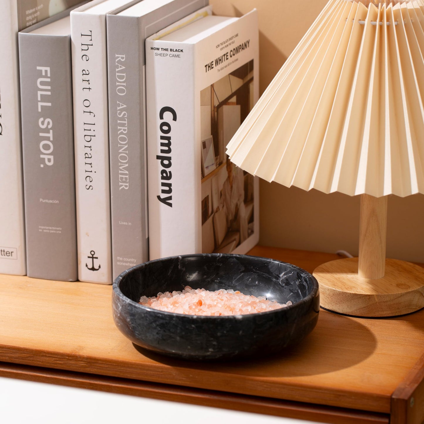 CM CHIC MONDAY 6.7" Large Decorative Bowl, Natural Marble Decorative Bowls for Home Decor, Key Bowl, Candy Bowl, Smudge Bowl, Coffee Tables Centerpiece (Natural Black)