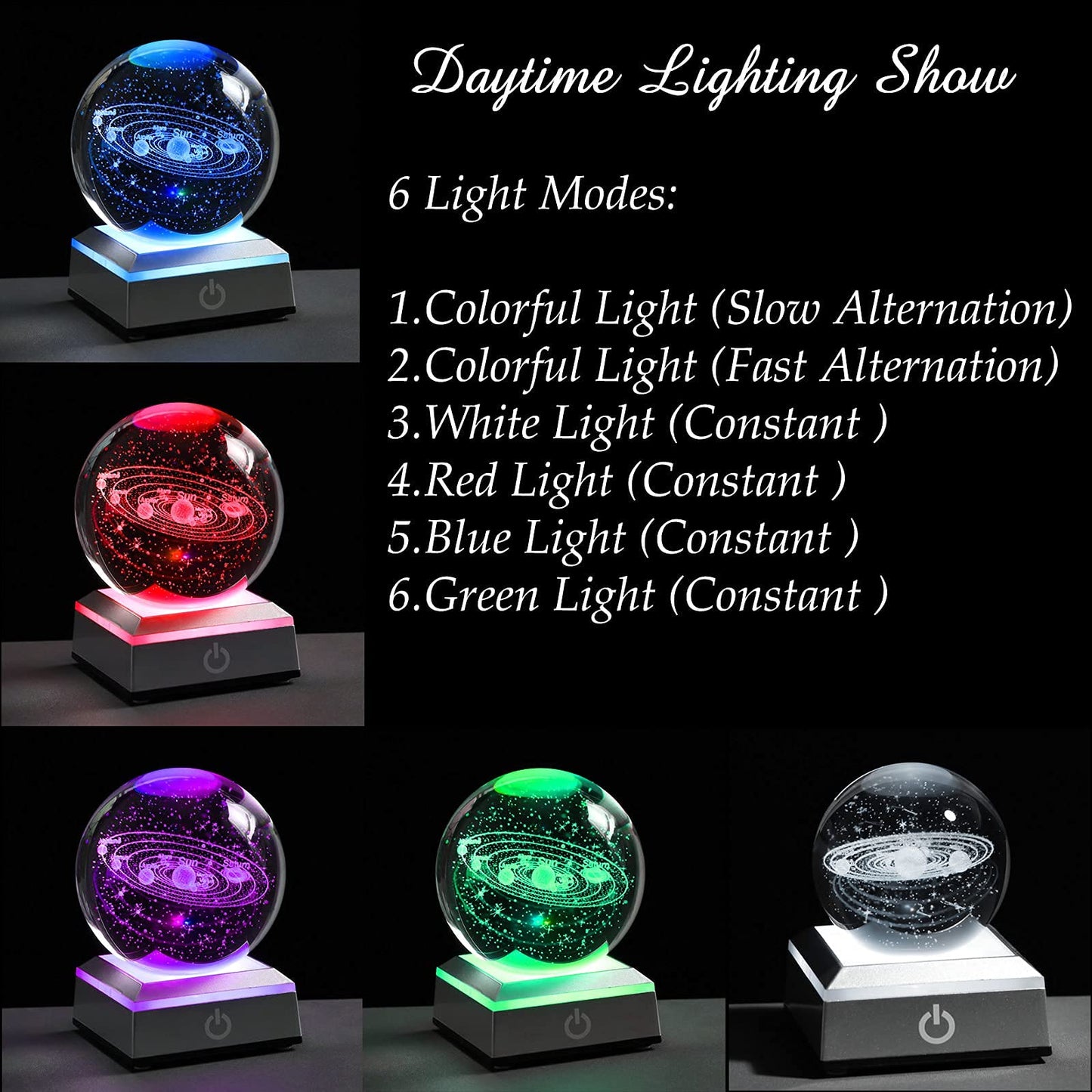 Qianwei 3D Solar System Model Crystal Ball Astronomy Gifts Men Space Decor