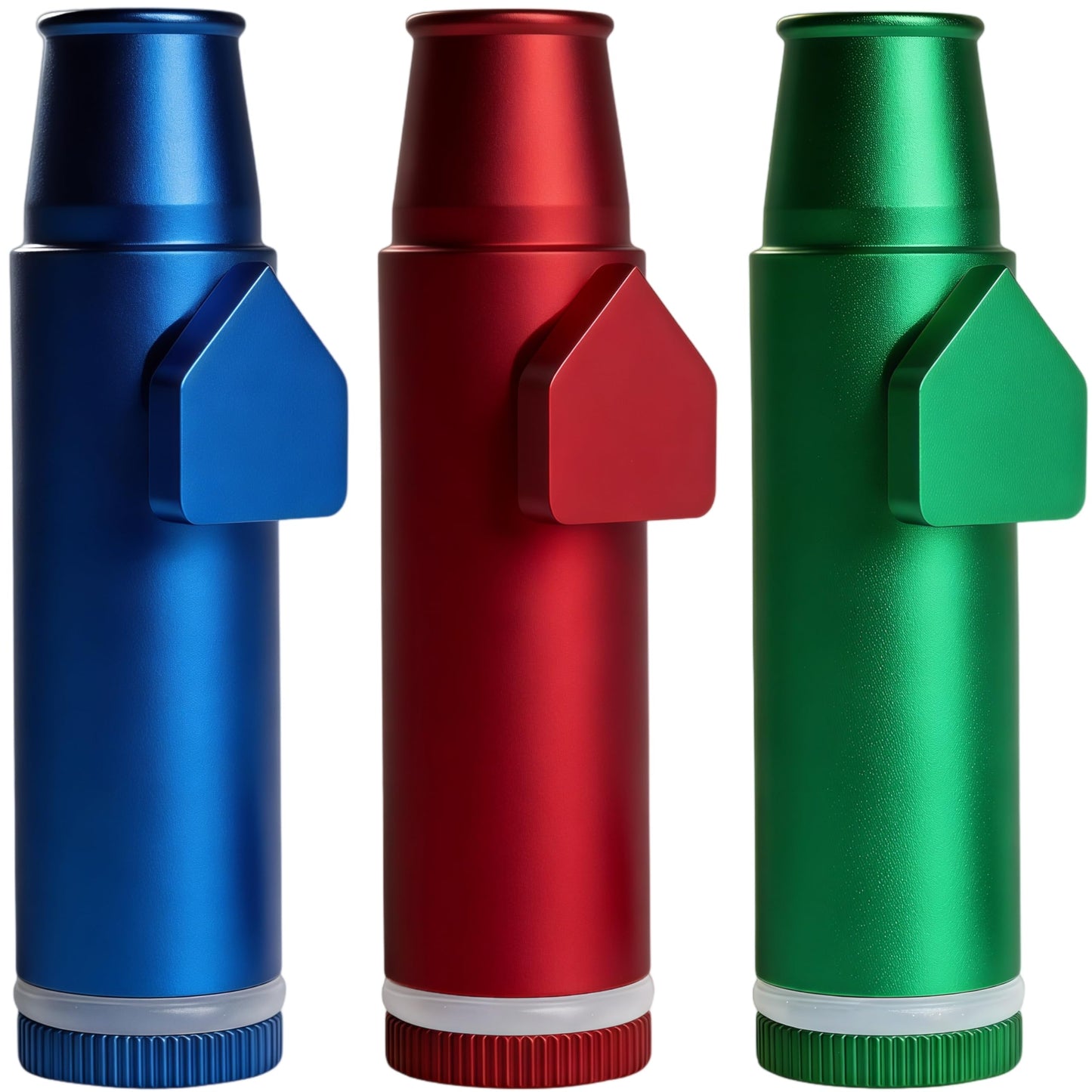 3 Pack Metal Spice Dispenser Mini Pepper Shaker OMO 2nd generation Portable Leak-Proof Storage Bottle (Blue Red Green)