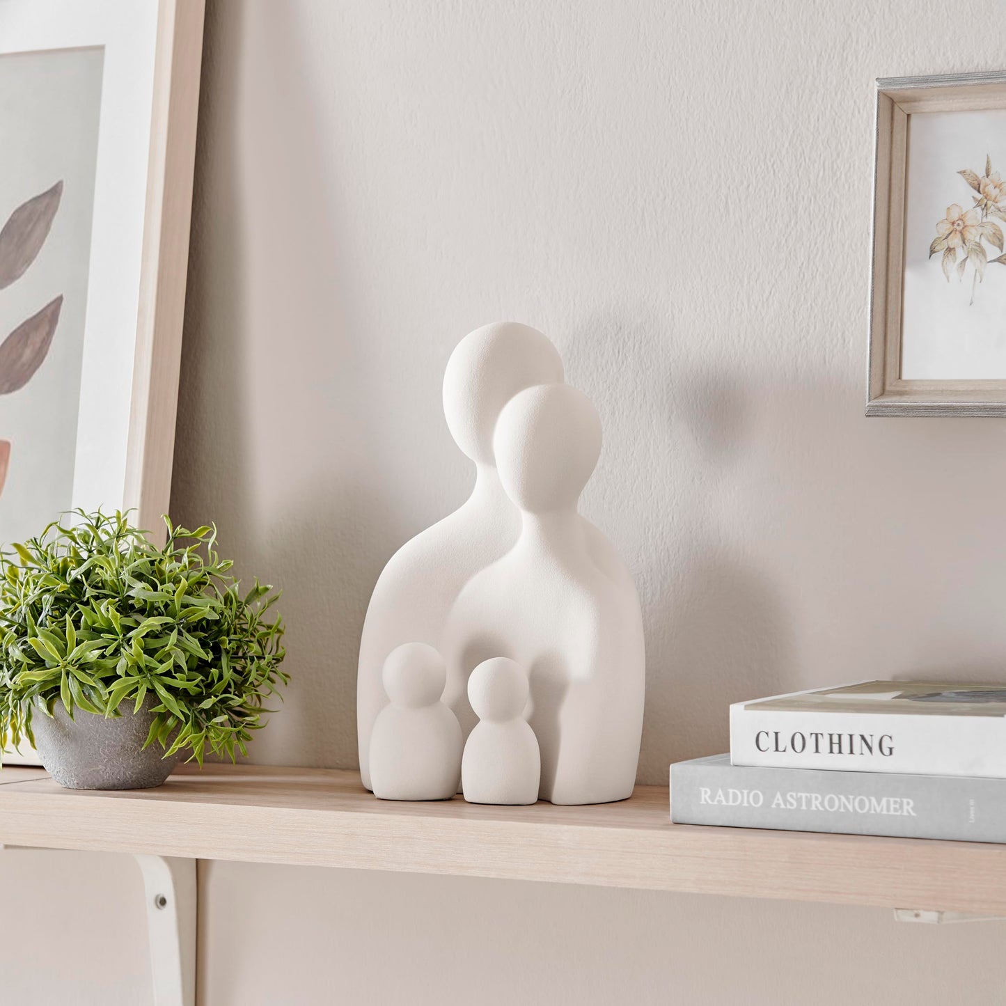 Danya B. Hans Cream Abstract Nesting Three Piece Family of 4 Decorative Accent Matte Ceramic Sculpture Figure Set