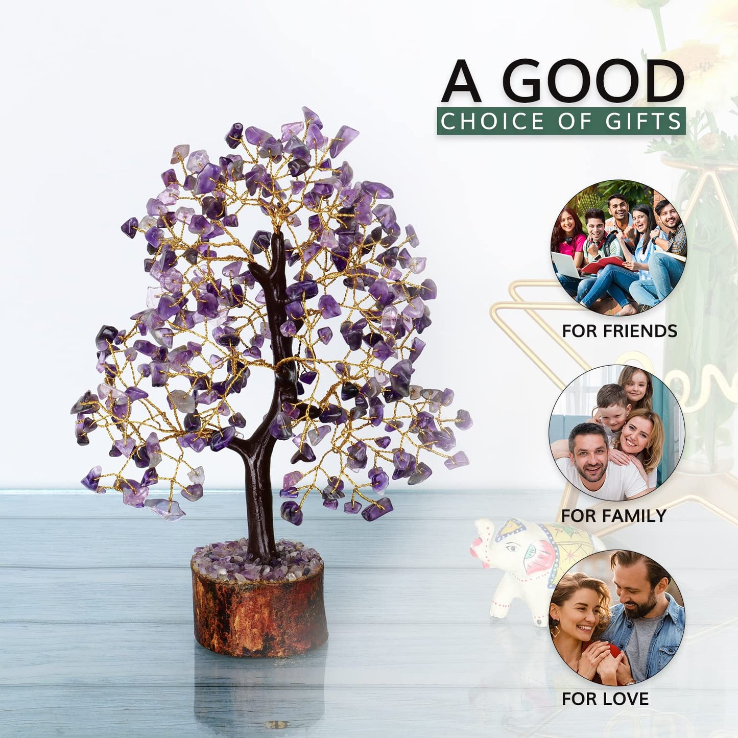 Amethyst Crystal Tree, Healing Crystals And Gemstones, Crystal Gifts For Women, Feng Shui Gemstone Tree Of Life, Gem Stones Home Decor, Living Room Accessories Amethyst Gifts, Good Luck Gifts