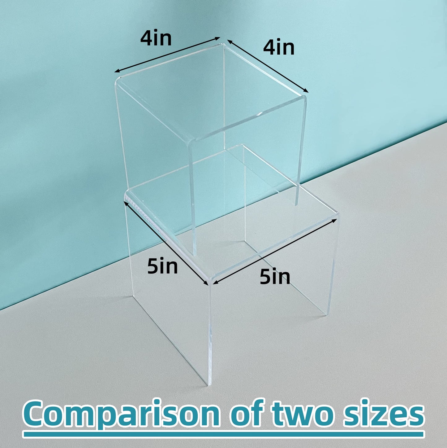ihomecooker Acylic Riser Square Display Stand For Cupcakes, Arts and Crafts (Clear, 8P-4INCH)