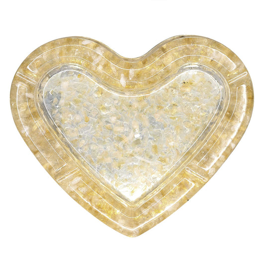 Amogeeli Heart Shaped Orgone Stone Bowl for Crystal Cleansing and Charging, Orgonite Crystal Bowl for Decor