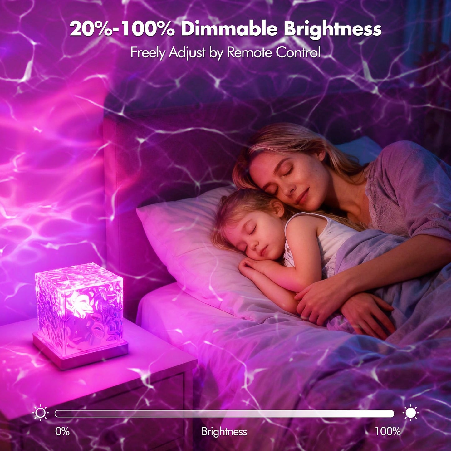 Loscarol Shower Light No Wiring, Rechargeable 16 Color Ocean Wave Projector Light, Dimmable Waterproof Shower Lamp with Remote, Ocean Lamp for Shower, Bathroom Night Light, Birthday Gifts for Girl