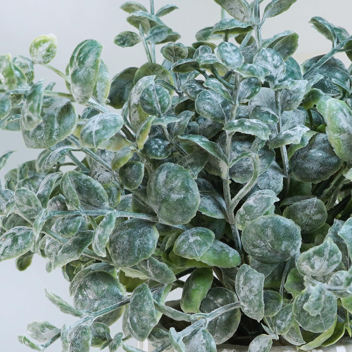 Winlyn 3 Pcs Artificial Eucalyptus Boxwood Plants in Grey Textured Cylinder Concrete Planter Pots Small Potted Plants Faux Greenery Decorations for Modern Farmhouse Home Office Bookshelf Tabletop