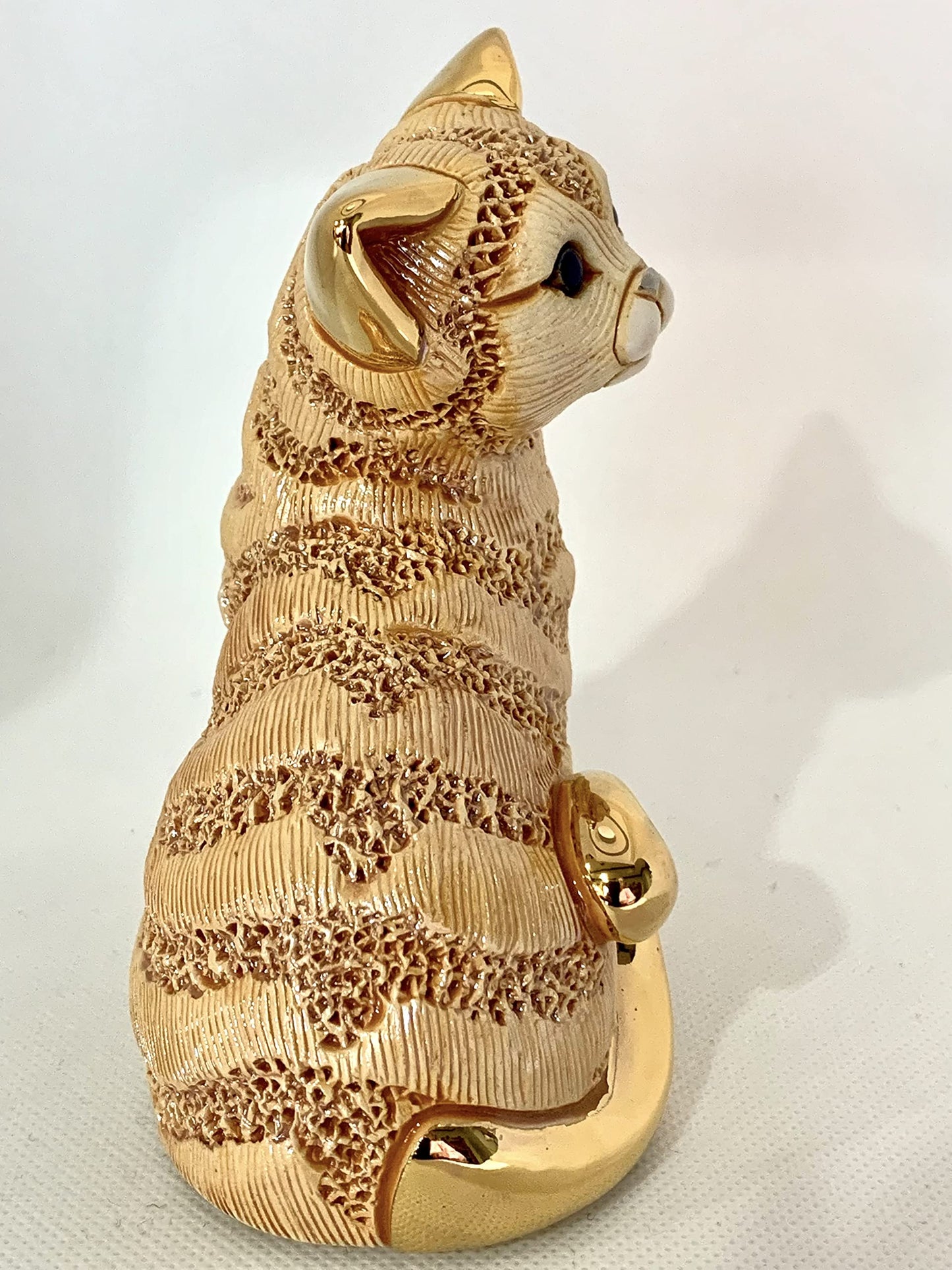 De Rosa Handmade Sculpted Ceramic Ginger Cat Figurine Family Collection
