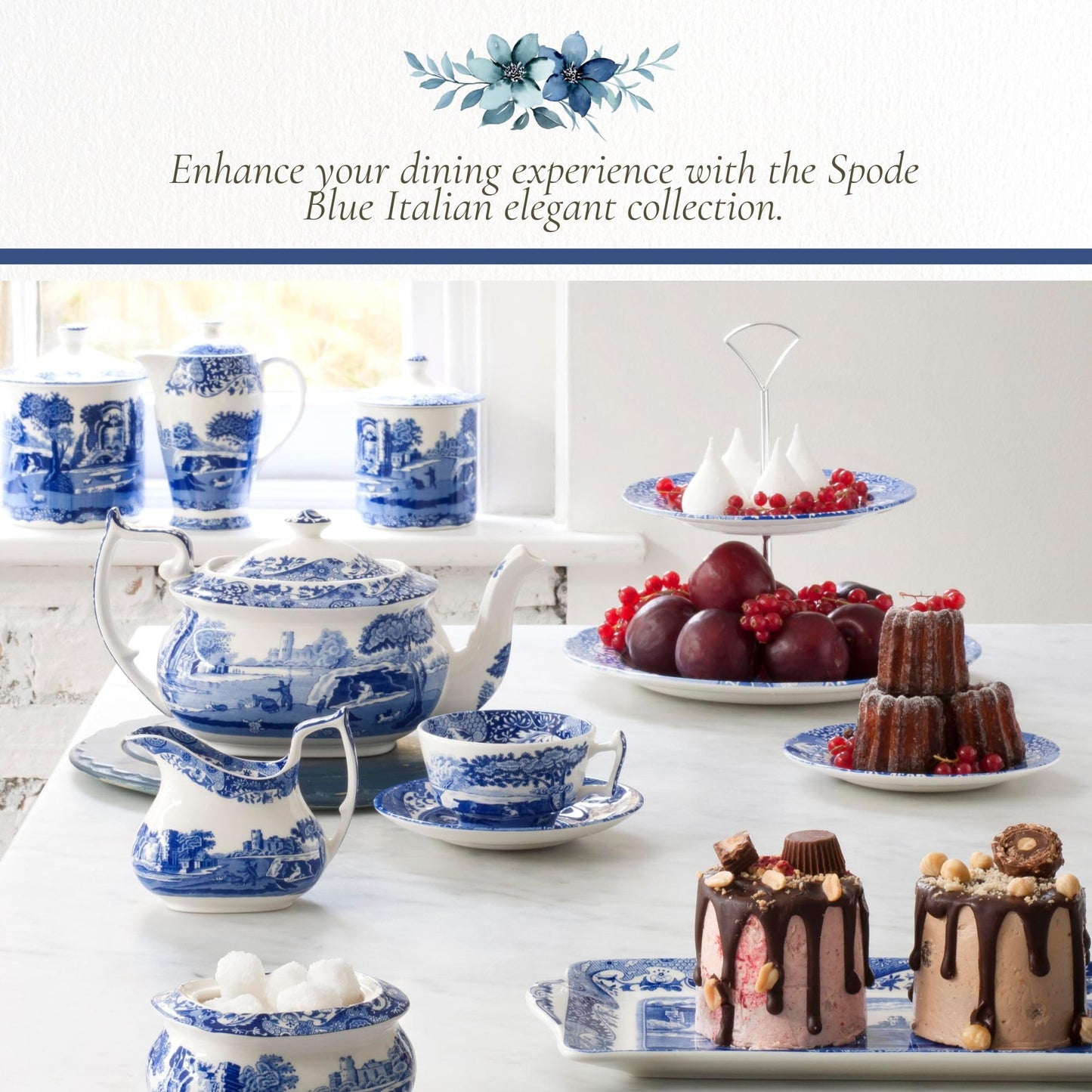 Spode – Blue Italian Blue Italian Dip Dish – BlueWhite