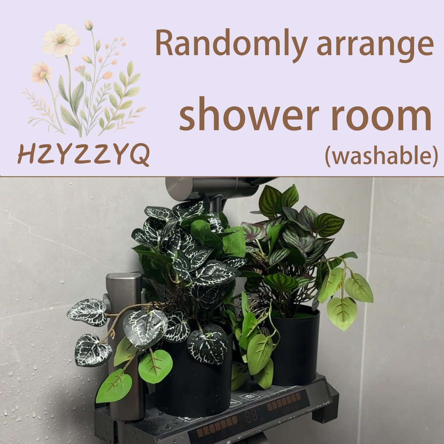 HZYZZYQ 6 Pack Artificial Potted Plants - Fake Trailing Greenery with Unique Variegated/Striped/Dark-Veined Leaves - Small Faux Plants for Desk, Bathroom, Shelf Decor - No Watering Needed