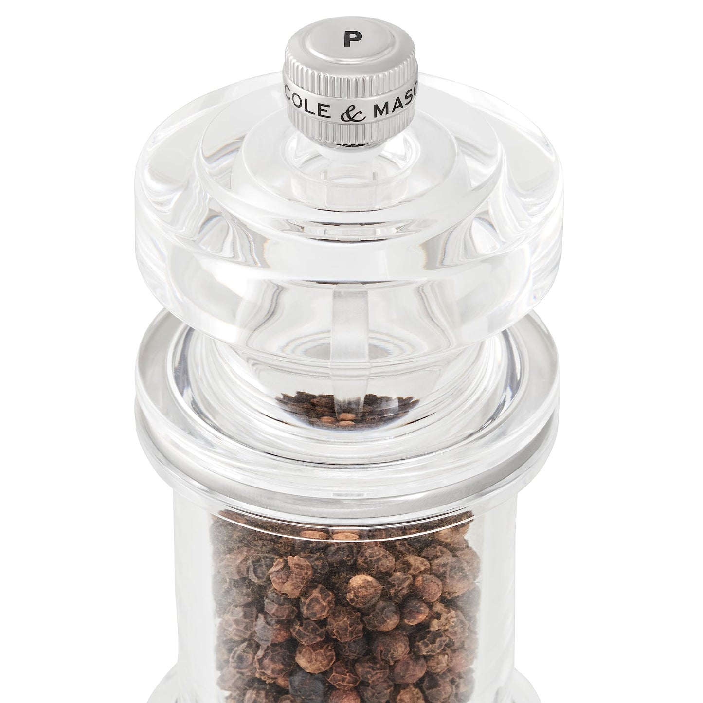 Cole & Mason 675 Refillable Spice Mill - Kitchen & Home Accessory - Salt & Pepper Grinder Set - Salt & Peppercorn Included - Acrylic - Salt & Pepper Set 4.5"