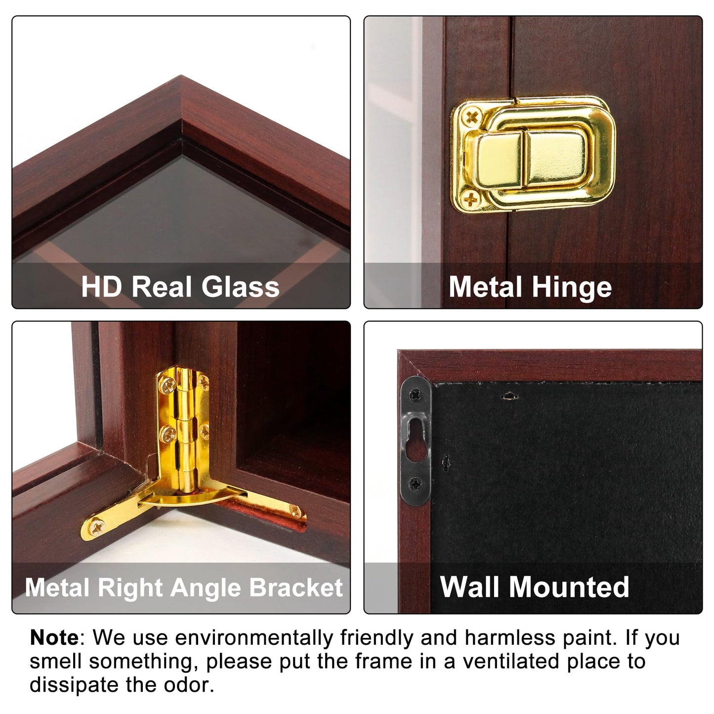 FramePro Rock Display Case - Adjustable Mineral Collection Box with Glass Lid, Wooden Cabinet for Rock, Fossil, Crystal, Seashell Collections - Geology Gift for Adults/Kids (16" x 13.5", Brown)