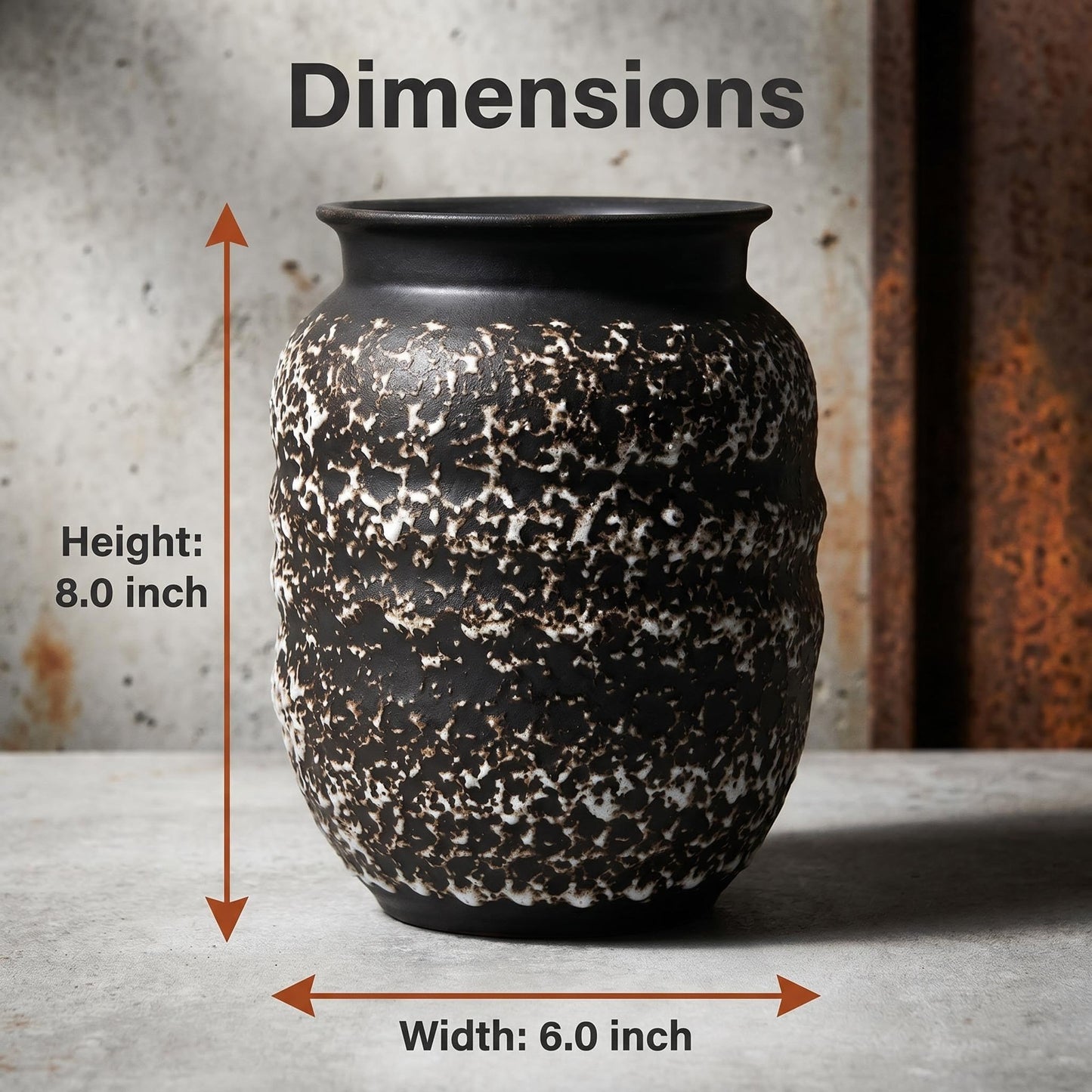ZgdLScyF 8 Inch Handcrafted Rustic Ceramic Flower Vase