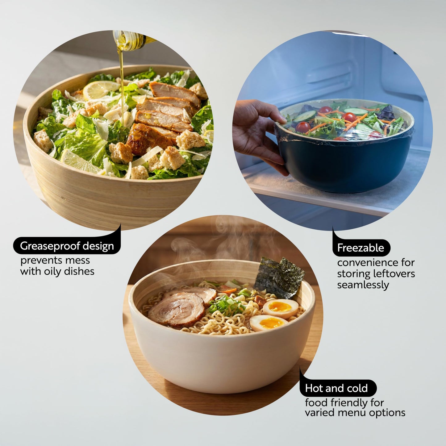 Restaurantware Bambuddha 15 oz Round Blue Spun Bamboo Small Salad Bowl - 7 3/4"" x 7 3/4"" x 4"" - 1 count box, RWB0630BL