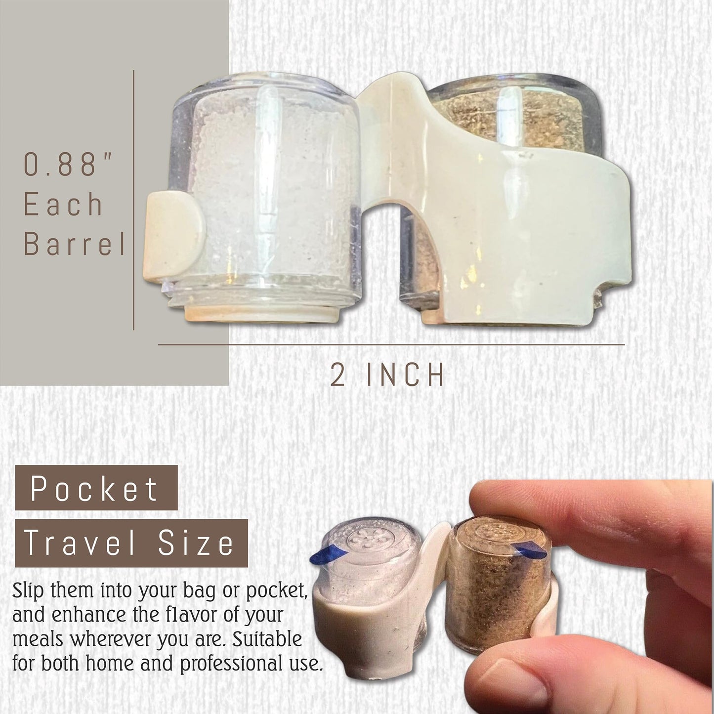 Global Basics Bulk MINI PREFILLED Salt & Pepper Shaker Sets | 50 Pairs of Personal-Sized, Prefilled, Disposable Salt & Pepper Shakers (50)
