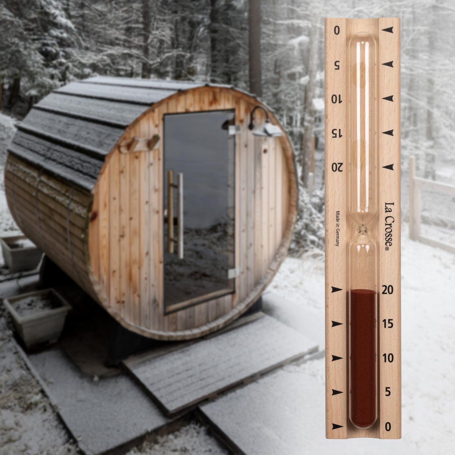 La Crosse 918-631 Sauna Tall Beech Wood Hourglass Timer