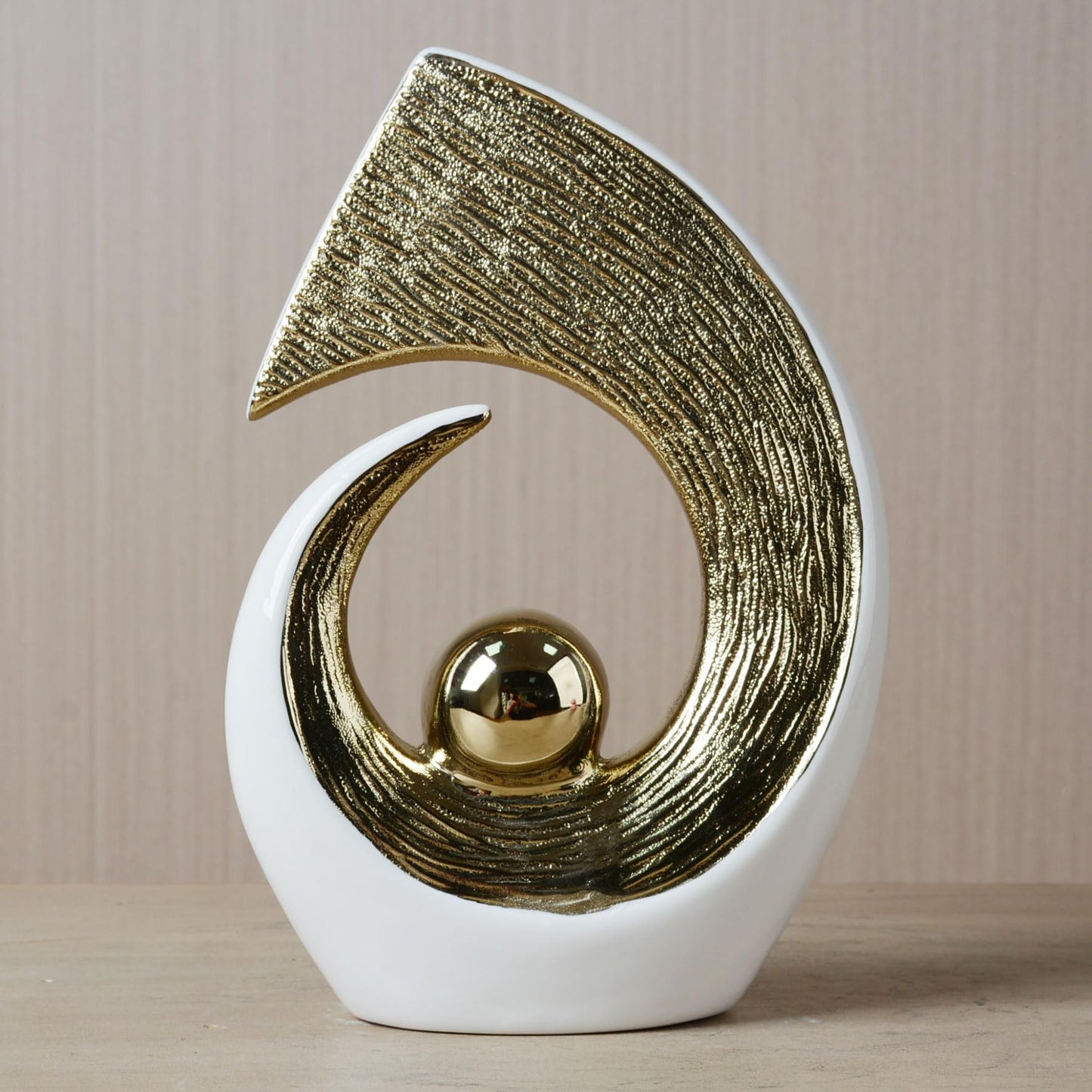 HAUCOZE Abstract Statue Figurine Modern Art Sculpture Home Decor Ceramic Ornament Gift for Living Dining Room Bedroom 10 Inch