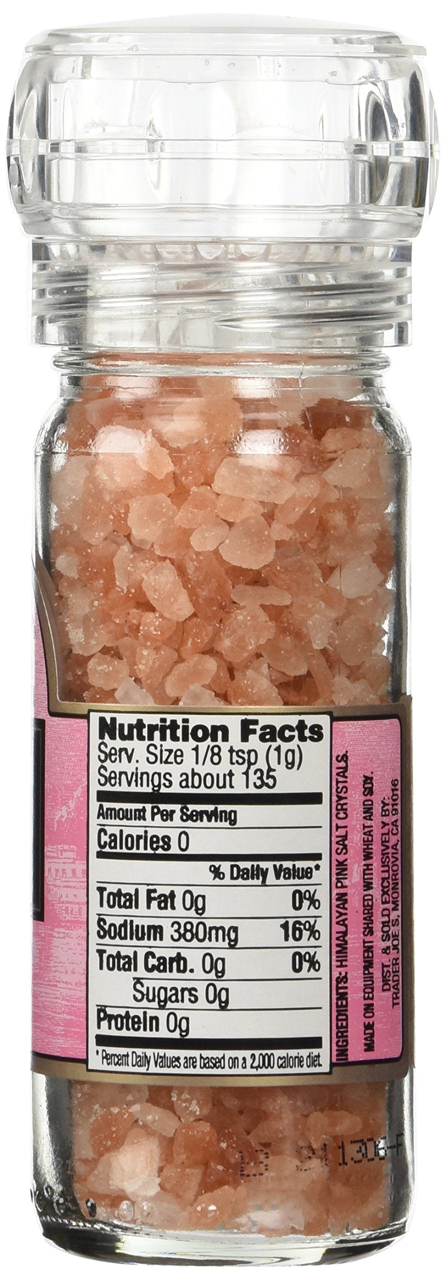 Trader Joe's Himalayan Pink Salt Crystals with Built in Grinder 4.5 Oz, (2-Pack)