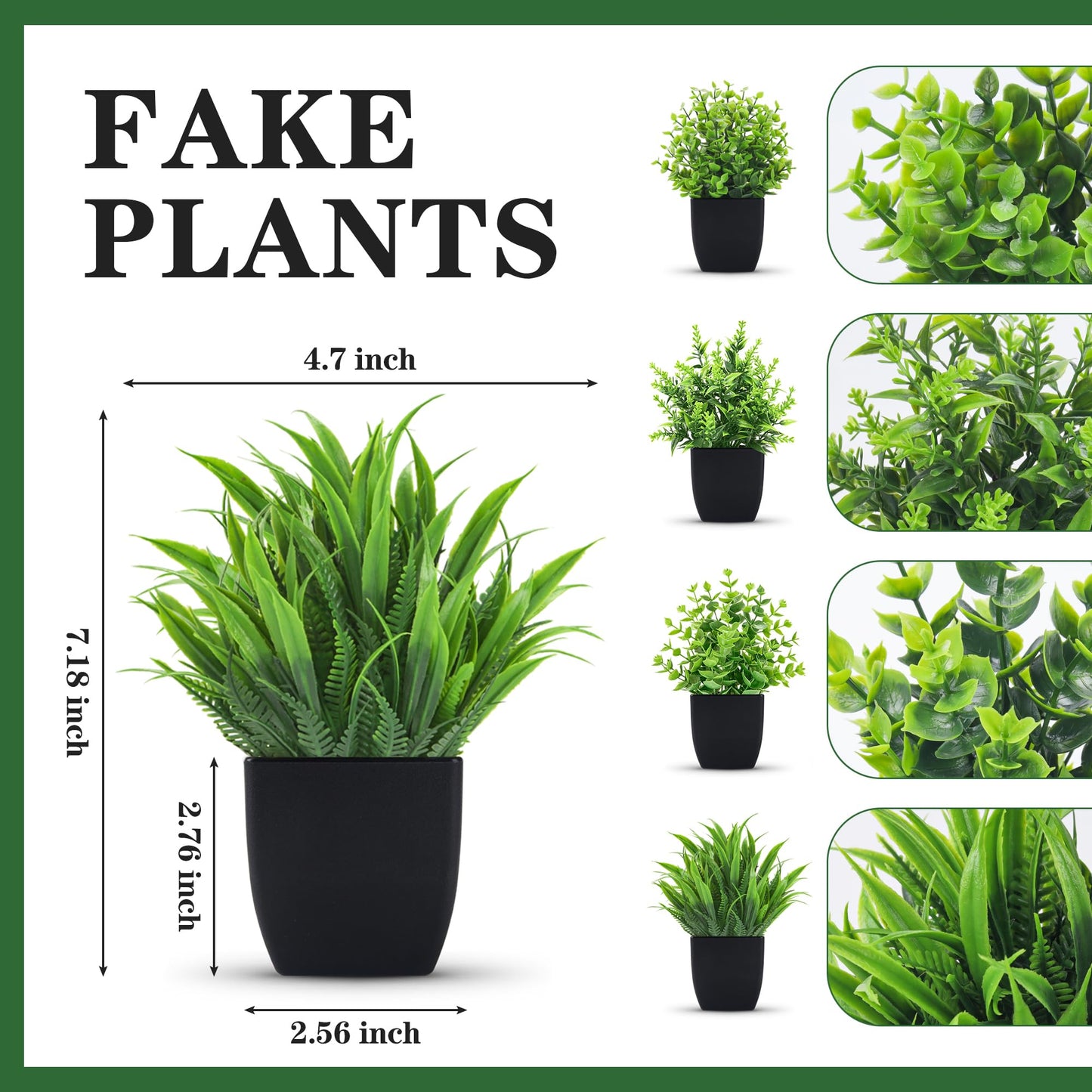 Der Rose Bundle of Fake Succulents Plants and 4 Packs Fake Plants for Room Home Office Shelf Decor