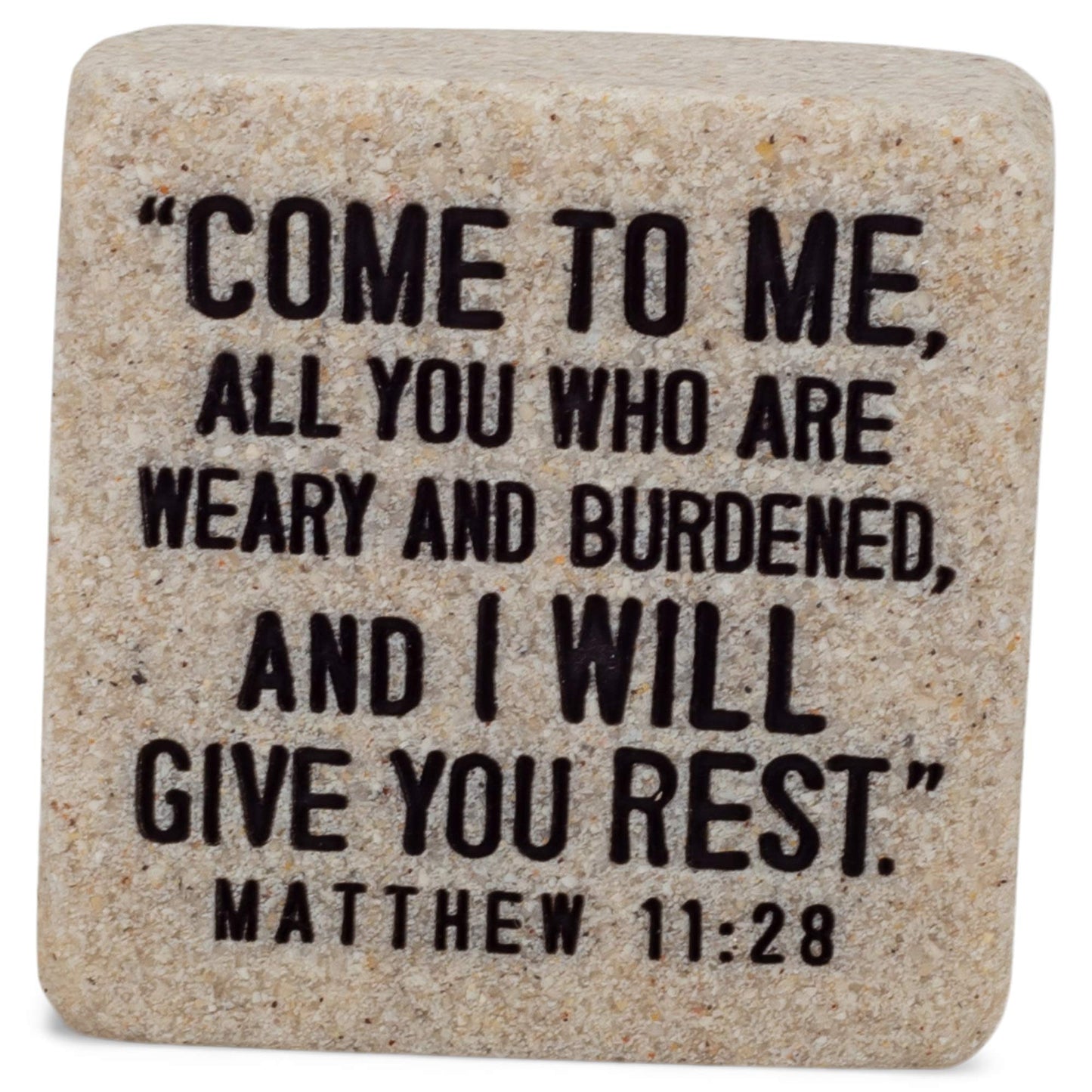 Lighthouse Christian Products Come to Me All You Classic White 2 x 2 Cast Stone Decorative Sign
