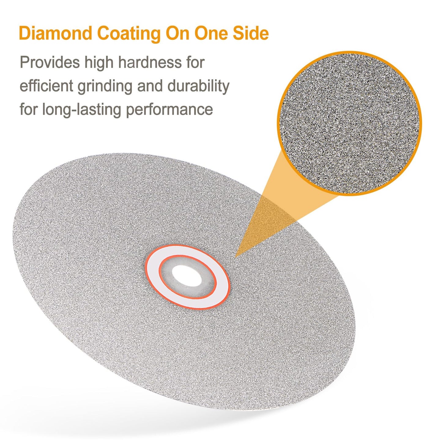 HARFINGTON Diamond Flat Lap Disc Set 4" x 5/8" Arbor 80/120/240/320/600 Grit Abrasive Wheel Lapping for Grinding Sanding Ceramics, Glass, Stones