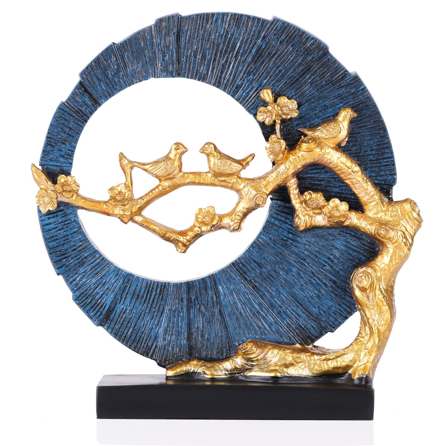 Gold Bird Statue Decor, Gold and Blue Home Decor, Bird Sculpture Home Decor for Bookshelf Office Shelf On Shelf Coffee Table TV Cabinet Entryway Entryway Decor.
