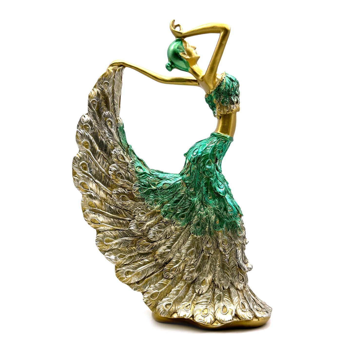 XINDAM Elegant Peacock Art Figurine Dancer Statue Decorative Home & Office Figurines Home Office Display Craft Living Room Decor Ornaments for Tabletop