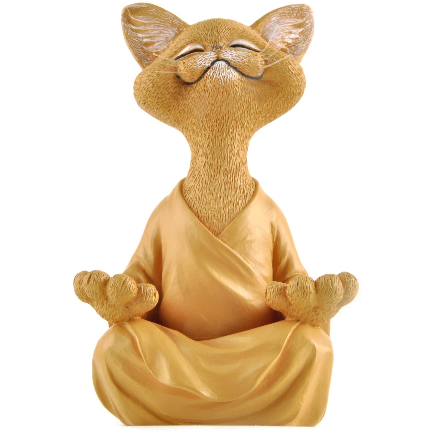 Meditating Happy Cat Statue – Zen Mindfulness Decor for Cat Lovers