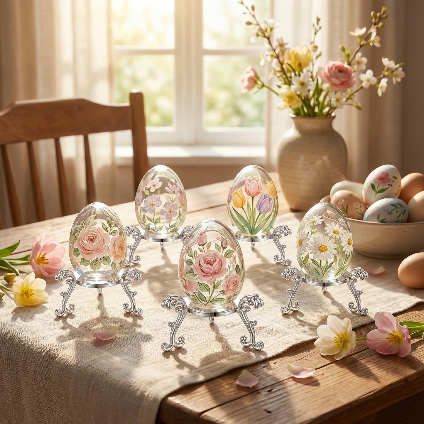 20 Pcs Silver Crystal Ball Stand for Displaying Crystal Glass and Natural Rocks, Sphere Display Holder, for Displaying 40-80mm Sphere Crystals Globe Balls Decorative Rock Stone Egg, Easter Egg Display Stand for Party