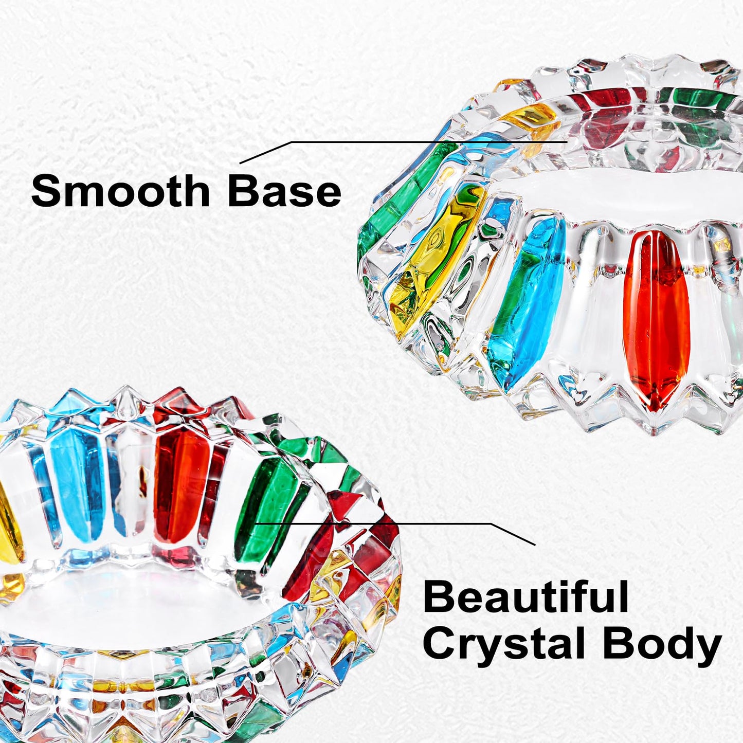 GUSHBIN Coloured Glass Decorative Bowl Crystal Key Dish for Entryway Table Serving Bowl for Chocolate Candy Jewelry Holder