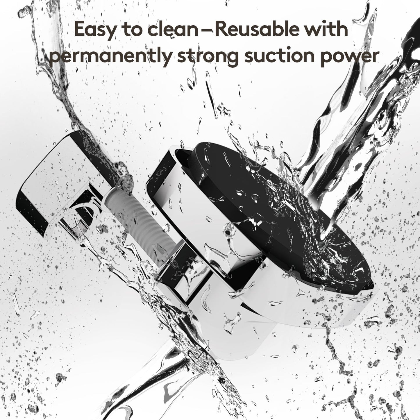 FERCOSEN 360° Swivel Shower Head Holder with Suction Cup | 10kg Load Capacity, Tool-Free Installation in Seconds | Removable and Rust-Resistant Shower Bracket with Storage Hook (Silver)