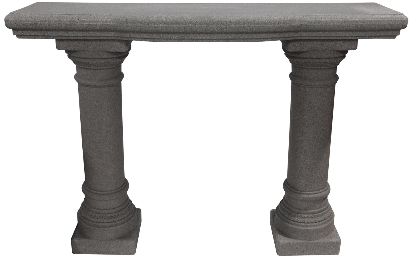 Emsco Group 2316 Lightweight Natural Sandstone Garden Shelf with Columns, 48", Granite