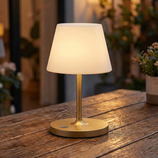 Glendora Cordless Table Lamp - Waterproof Shower Lamp, 5000mAh Rechargeable Desk Light, Touch Dimmable Light with 3 Color Temperatures, IP44 Waterproof for Office Kitchen, Bathroom, 9.6-Inches Tall