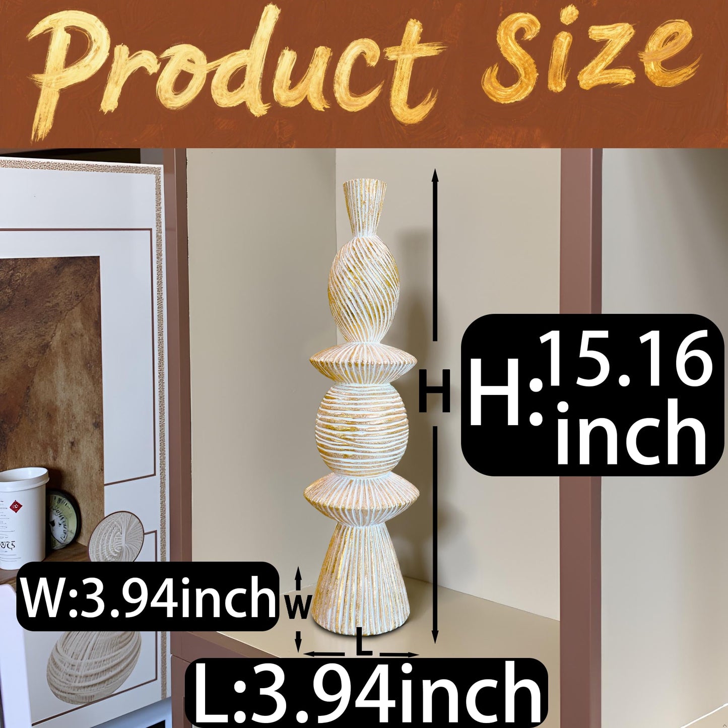 LAIKEARTS 15" Modern Abstract Tower Decorative Sculpture, Chess Sculptures,Home Decor,Coffee Table Statues,Shelf Top Decor Aesthetics,Dining Living Room Desk Decor