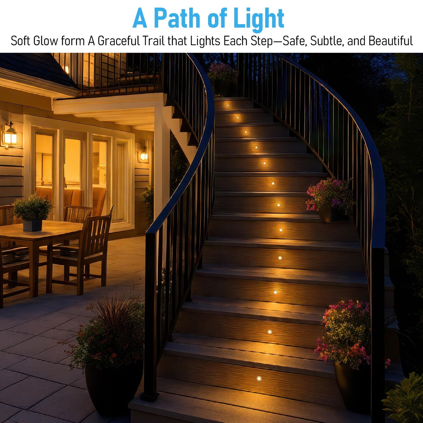 LEONLITE 12-Pack Recessed Low Voltage LED Deck Light with Flat Square Aperture, 1-Inch 12-24V AC/DC Landscape Step Stair Light, CRI90 IP67 Waterproof, Stainless Steel Housing, 3000K Warm White, Silver