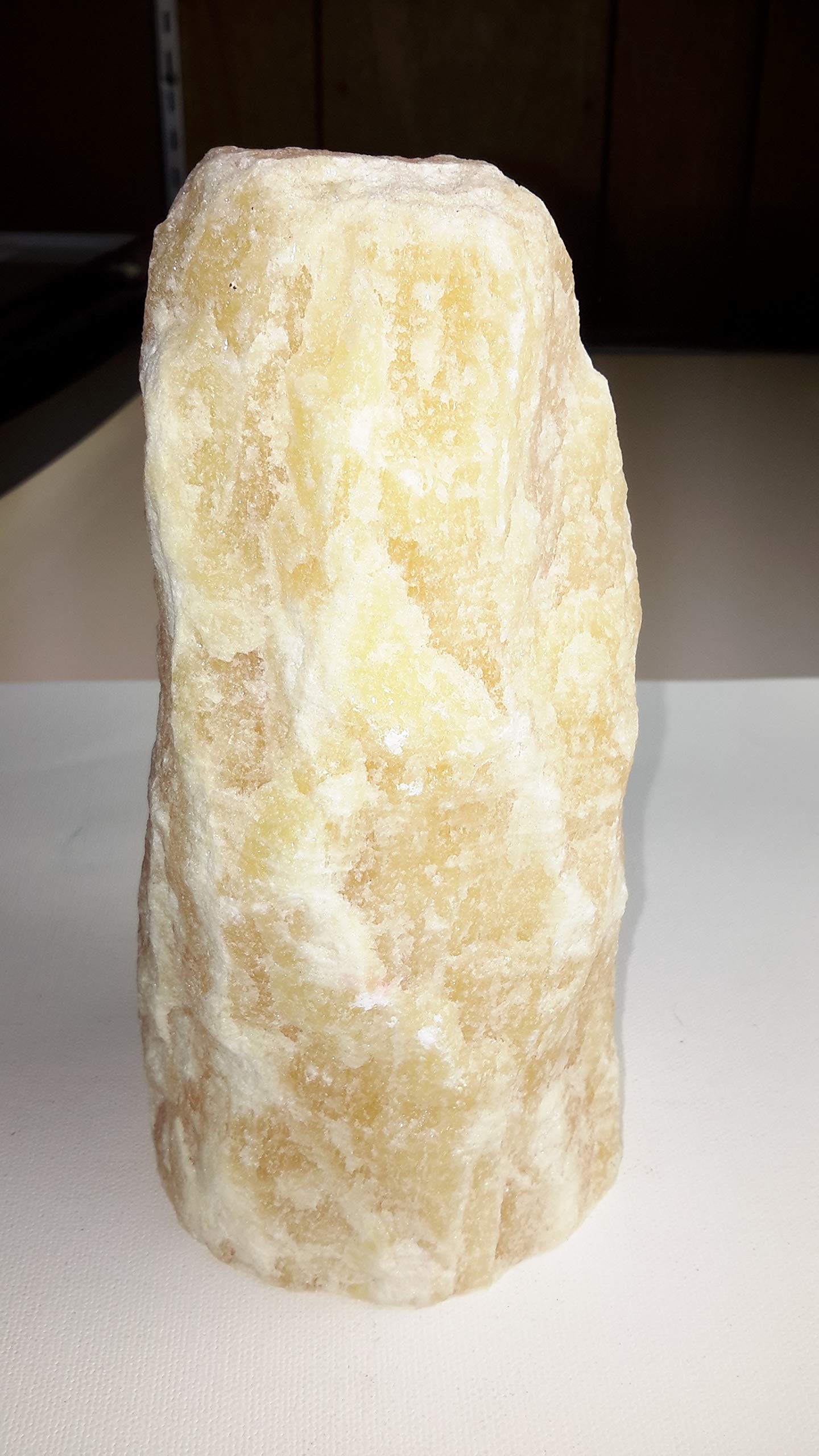 Orange Calcite Rough Mountain Lamp - Orange Natural Crystal Specimen Mineral Rough Decor - Night Light - Desk Lamp