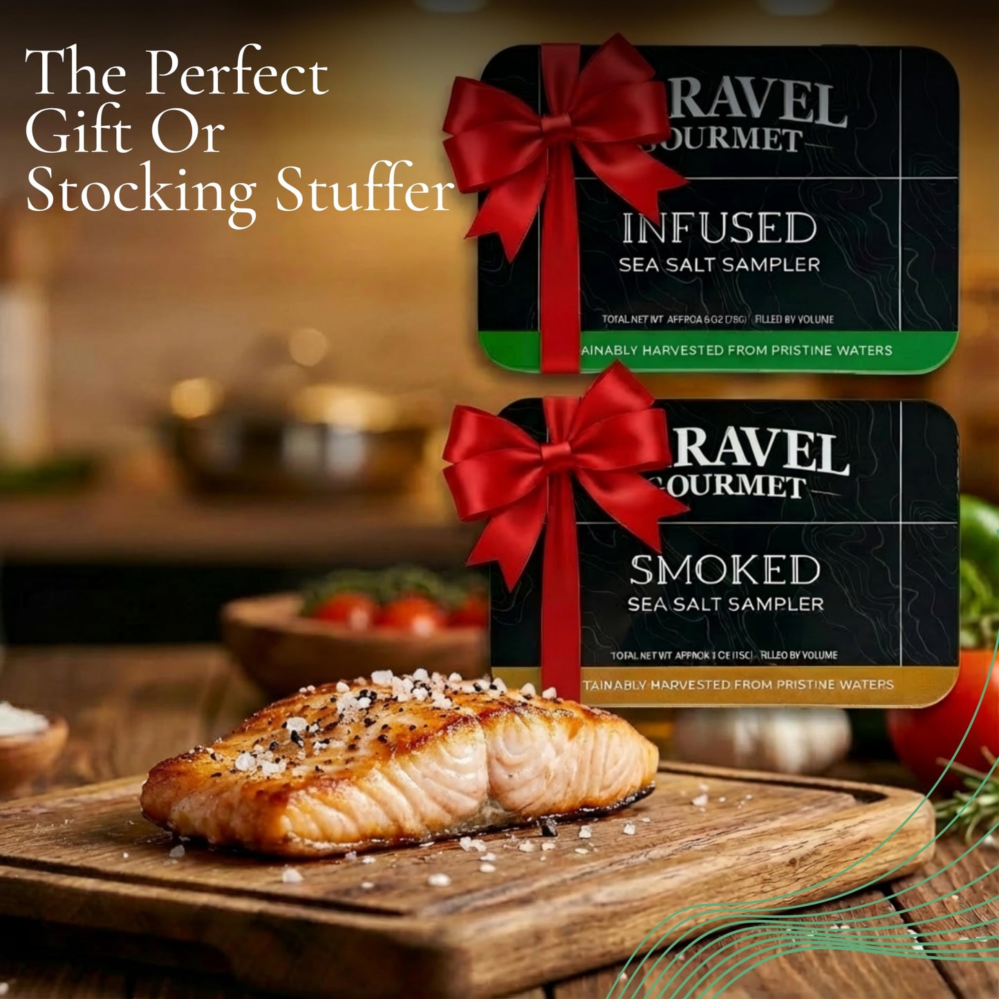 Sea Salt Gift Set - Infused & Smoked Salt Sampler Collections - 12 Flavors with Reusable Tins - Great Gifts for Everyone - by Caravel Gourmet