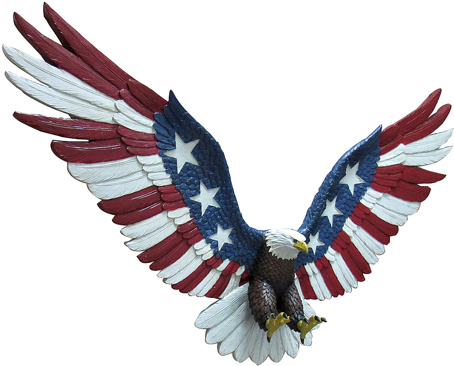 DWK Bald Eagle American Flag Patriotic Large Wall Sculpture | Americana Decorations Eagle Statue - 21"