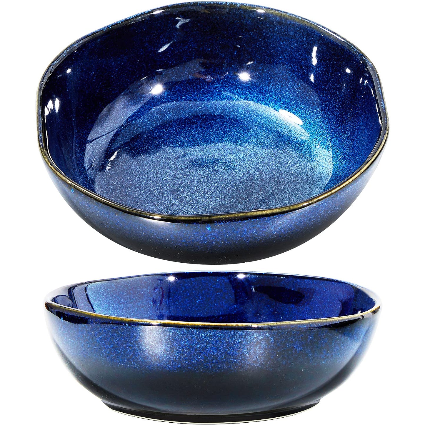 Patelai 2 Pieces Ceramic Fruit Bowl - 47 oz Decorative Pedestal Bowl for Kitchen Counter, Table Countertop & Fruit Bread Candy Snacks Organizer
