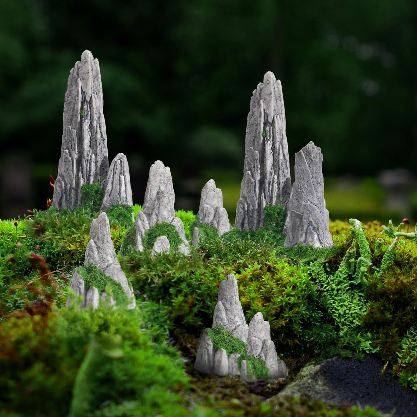 Gatuida 8Pcs Mini Rockery Decor Simulated Rockery Ornaments for Bonsai Micro Landscape Terrarium Decorations Zen Garden Accessories Pot Plant and Moss Display 3.03 X 1.77 X 1.18 in