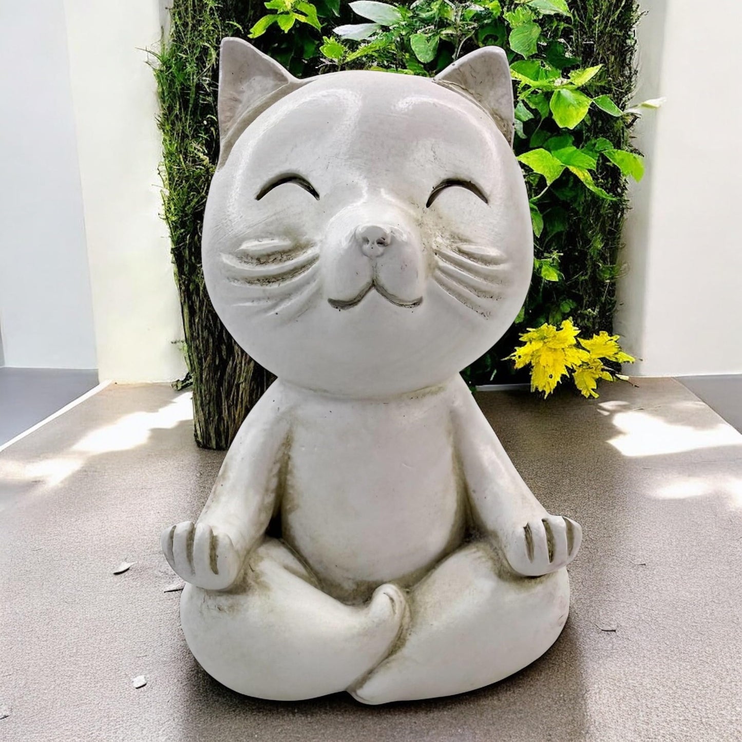 Top Brass Yoga Cat Eyeglasses & Pen Holder – Whimsical Reading Glasses Sunglasses Stand – Funny Desk Nightstand Glasses Keeper Rack Display – Meditating Zen Lotus Pose Figurine