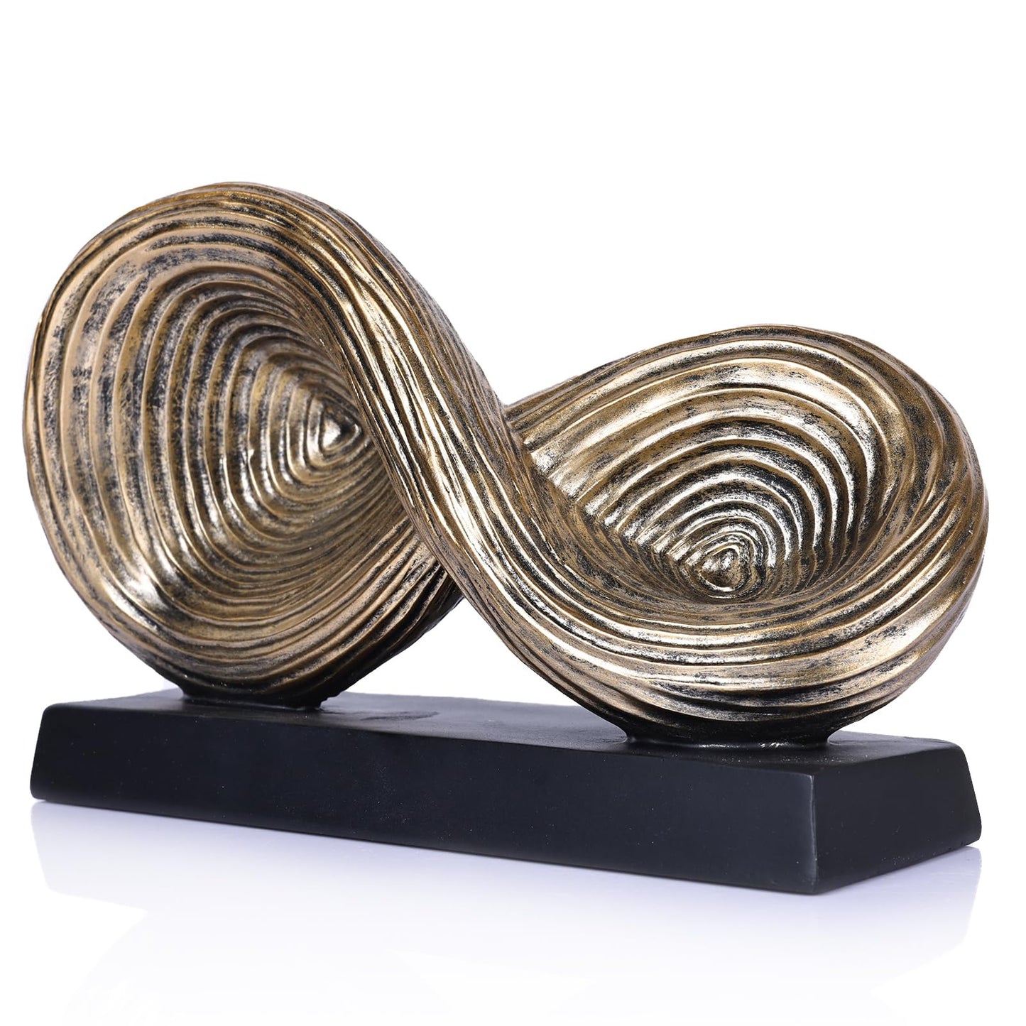 orenm Modern Infinity Loop Symbol Sculpture,Abstract Art Geometric Knot Home Decorations,Unique Shelf Decor Sculpture for Desk Paperweights,Entryway Table,Living, Coffee Table Decor (Gold)