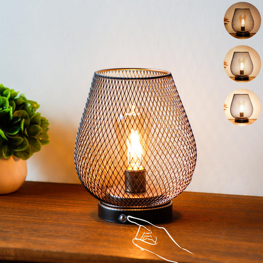JHY DESIGN Dimmable Touch Bedside Table Lamp Rechargeable Battery Powered Lamp with LED Bulb Cordless Accent Lamp for Weddings Parties Patio Events for Indoors Outdoors(Metal Base, Bronze Egg)