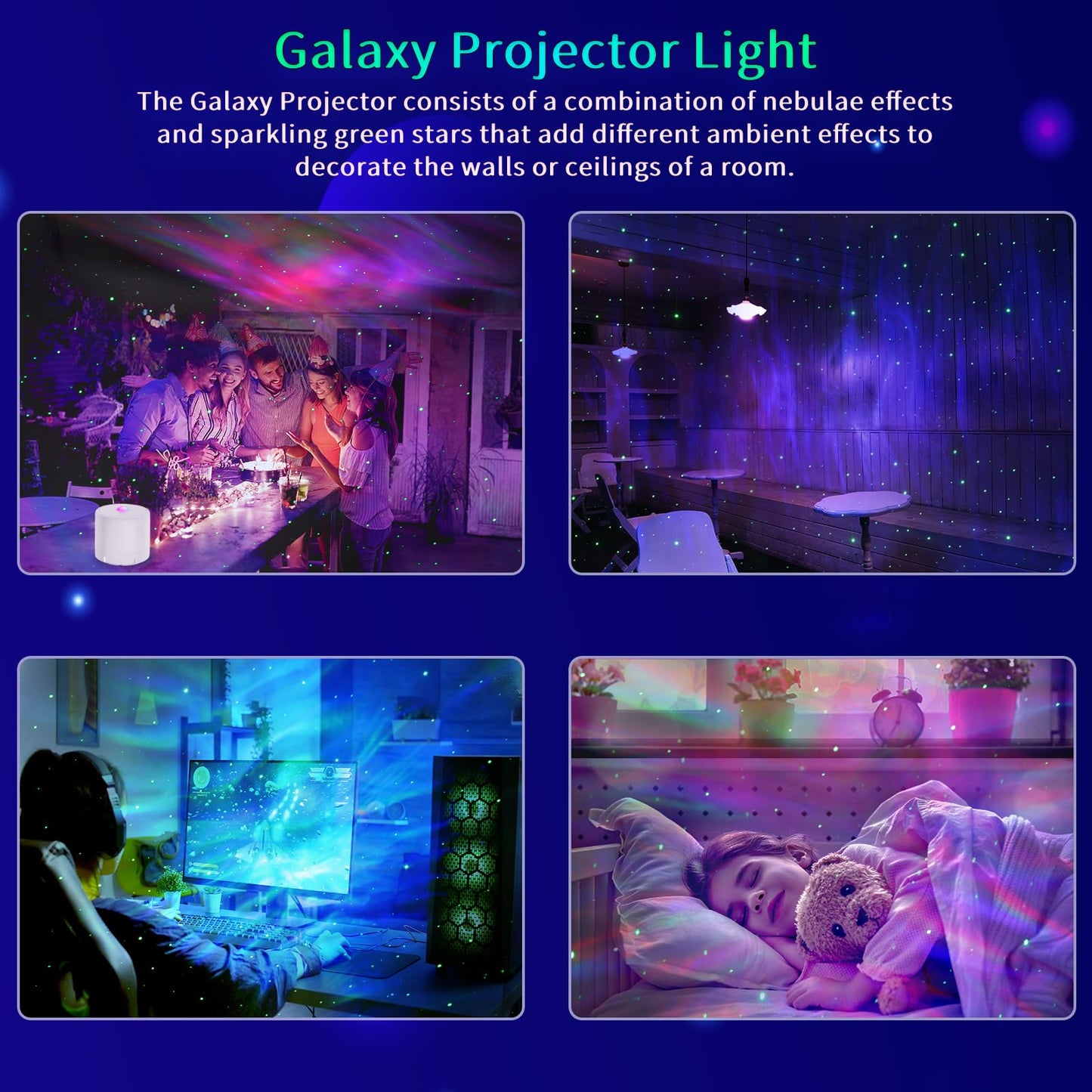 Galaxy Projector, Bedroom Star Projector, with Remote Control and Timer