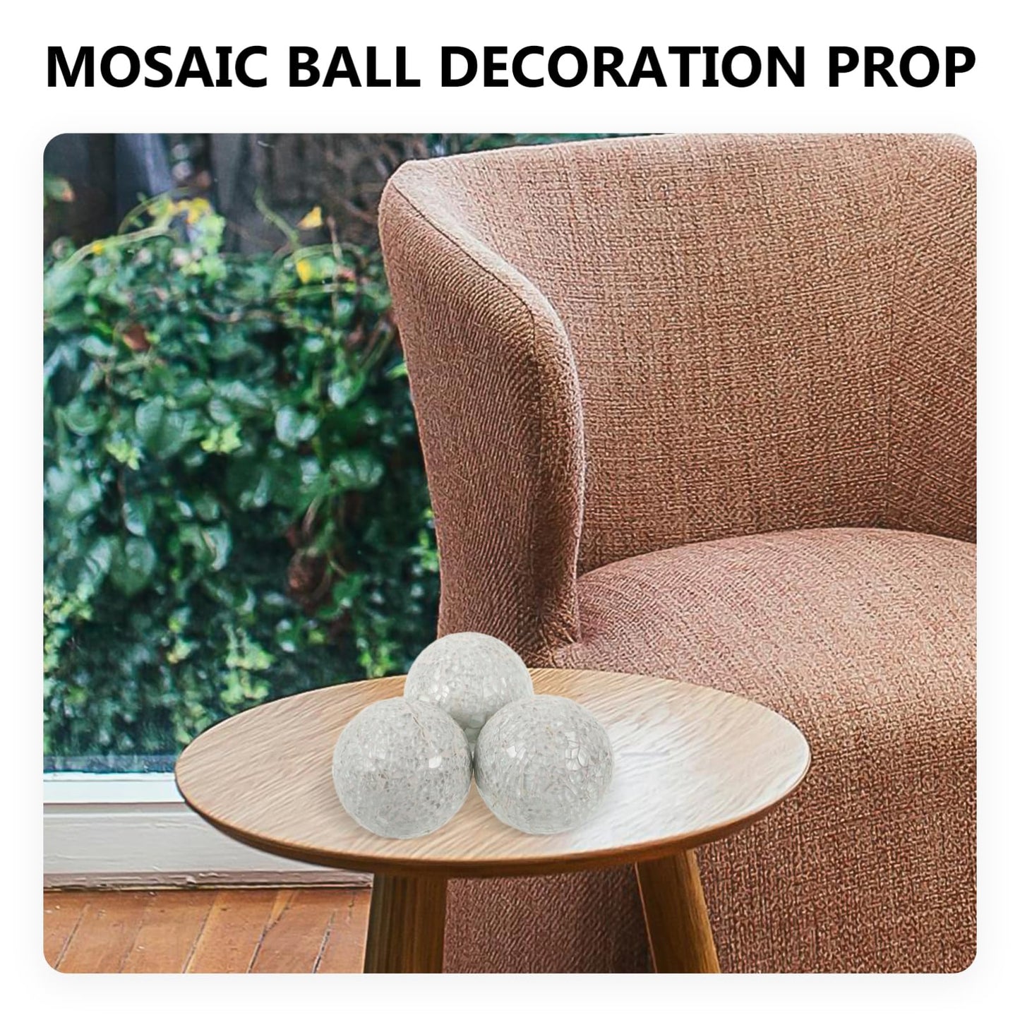 Alipis Decorative Balls 3.14 Inch Sphere Ornaments Set of 3 Lightweight Foam Tabletop Decor for Home Wedding Party Centerpieces Indoor Outdoor Display