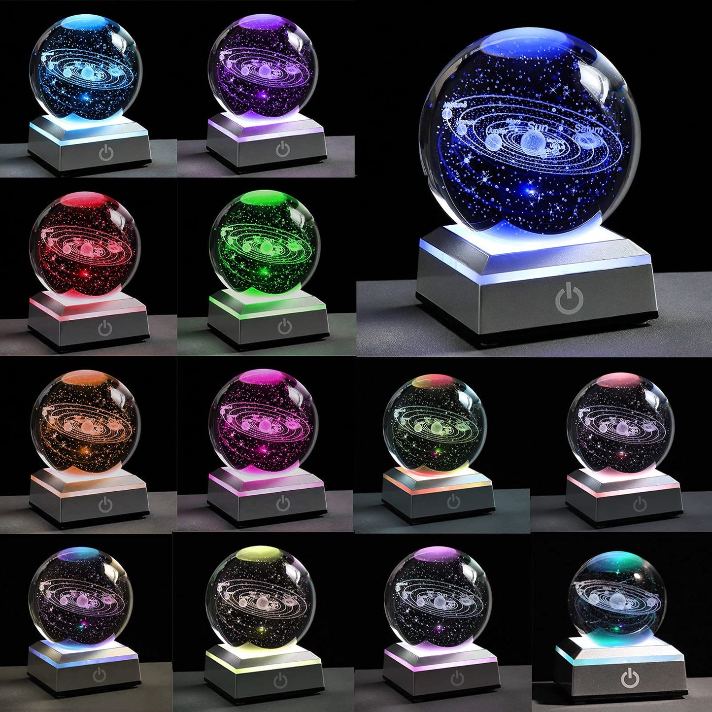 Qianwei 3D Solar System Model Crystal Ball Astronomy Gifts Men Space Decor