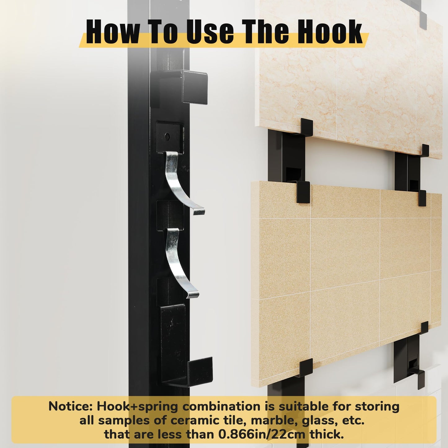 lukar Tile Board Display Rack, Wall Mounted Tile Display Rack, Tile Sample Organizer, Tile Display Stand for Retail Stores,Trade Show,Vendor Booth Display Items Large Format Tile Sample Storage
