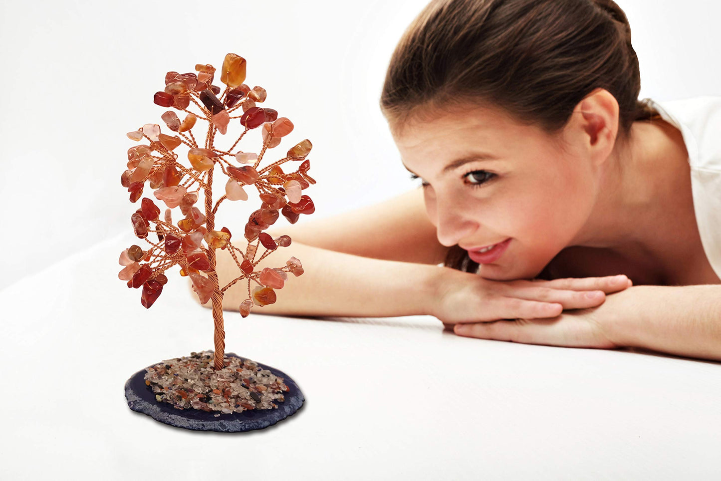 Mina Heal Crystal Gem Money Tree for Chakra Healing Feng Shui Meditation Good Luck Wealth & Prosperity