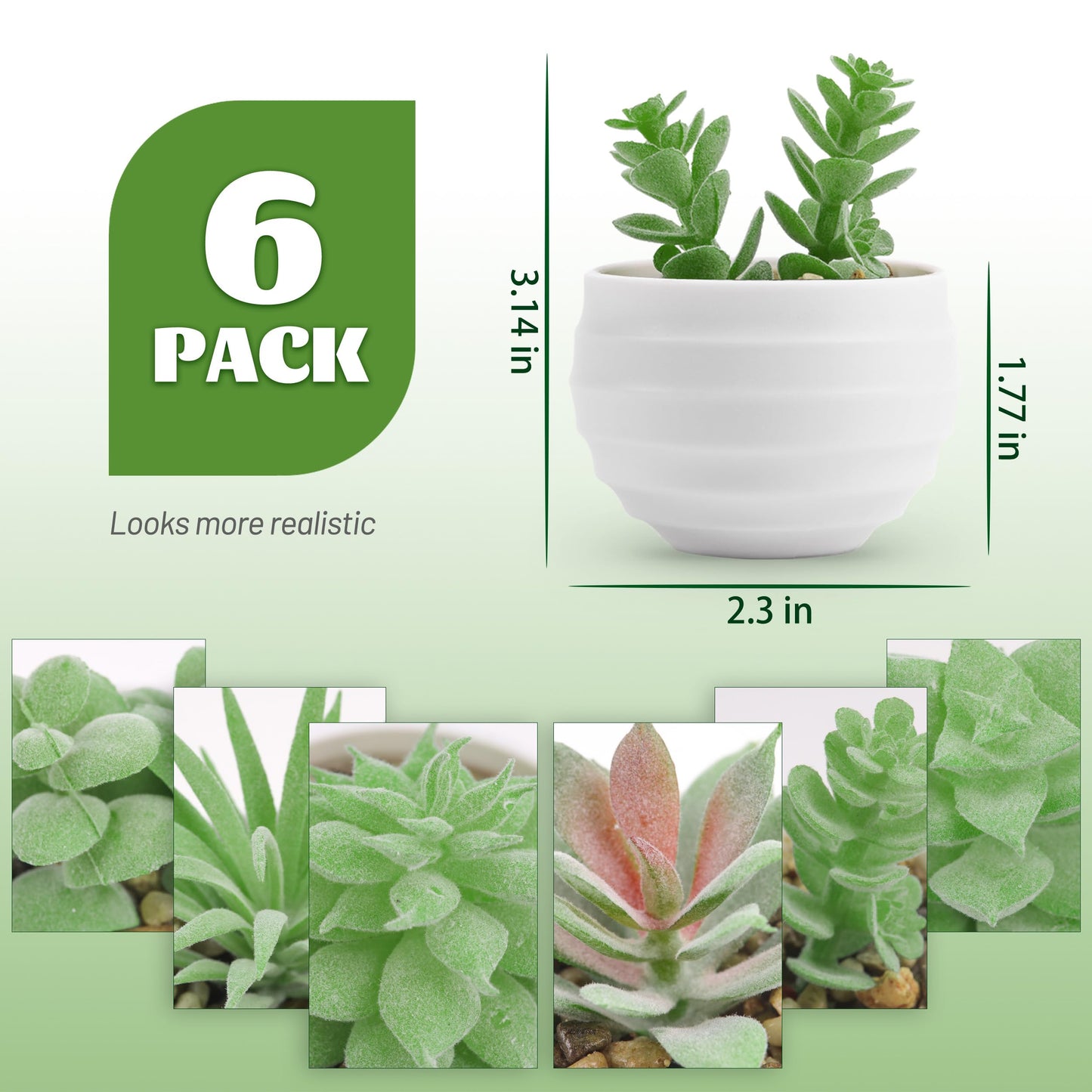 Der Rose Bundle of 6 Pack Fake Plants and 1 Pack Fake Hanging Plants for Room Home Office Farmhouse Bathroom Decor