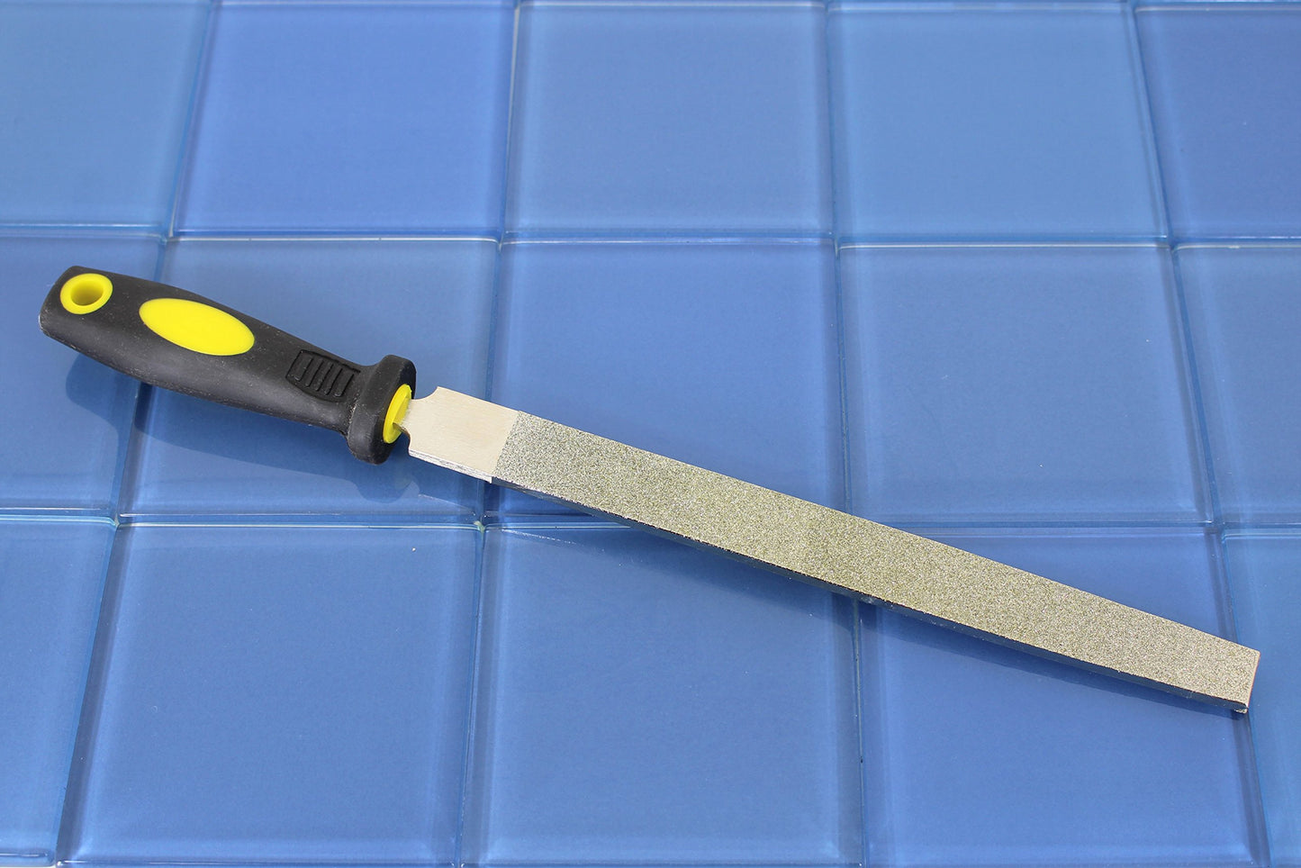 TEMO 10 Inch (25 cm) Long Diamond Coated Flat File Grit 60 Coarse, Diamond Coated Flat File Plastic Handle Hand Tools for Grinding on Glass, Stone, Marble, Rock, Bone