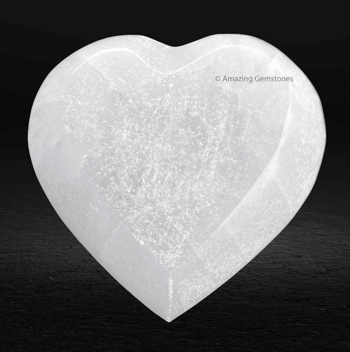 Amazing Gemstone Heart Selenite Bowl - 4" Charging Plate for Crystals & Gemstones