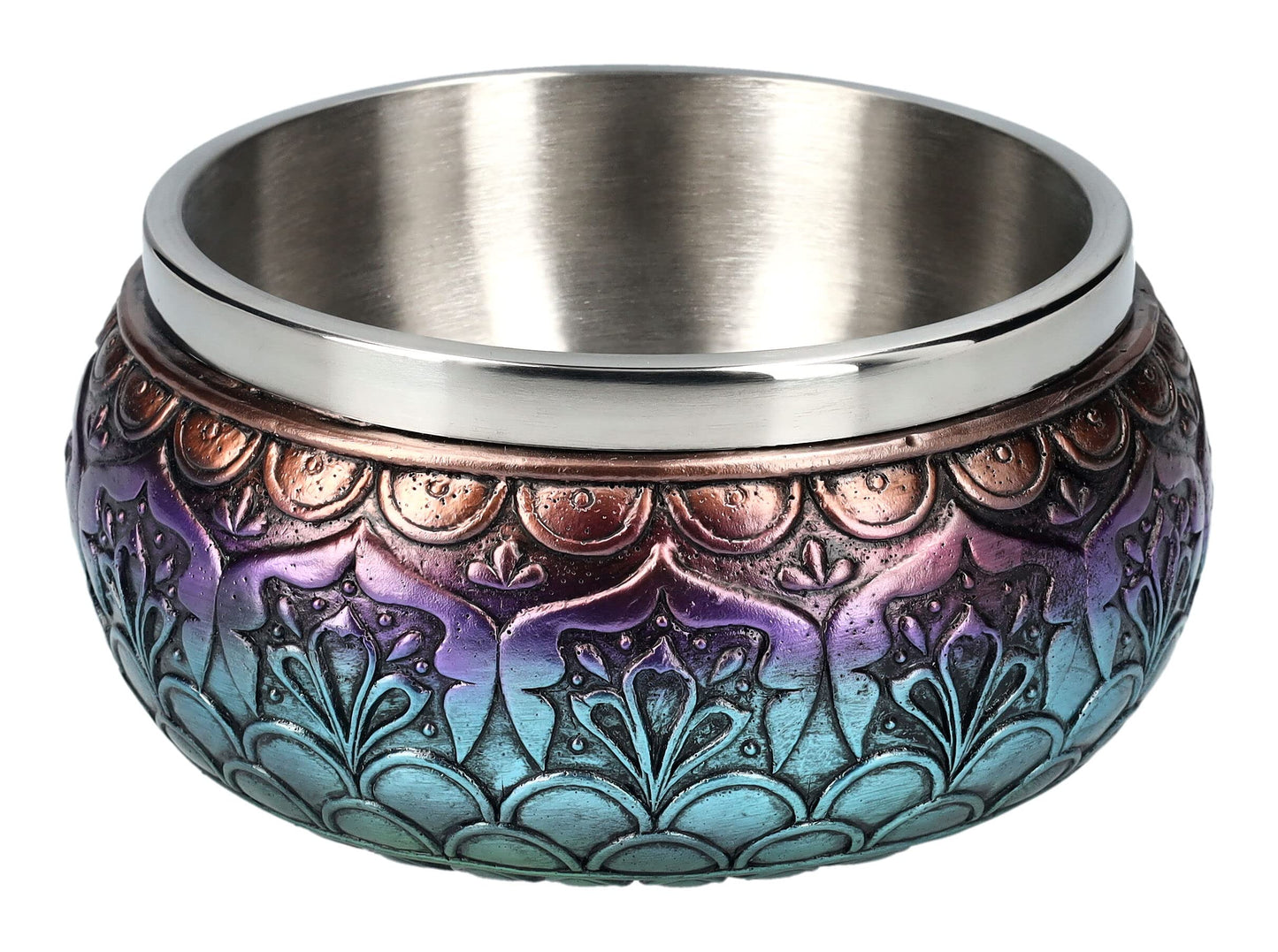 Pacific Giftware Wicca Metaphysical Positive Energy Spiritual Divinity Intricate Gradient Colors Chakra Buddhist Mandala Smudging Smudge Bowl Figurine Scrying Vessel Container Decorative Bowls